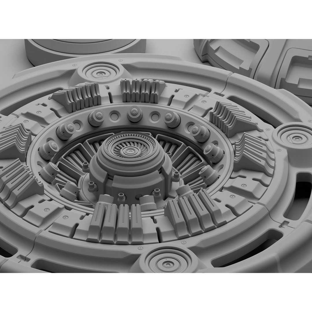 Sci-Fi Kitbash 3D Model – Subdivision Ready, FBX & OBJ Formats - View 8