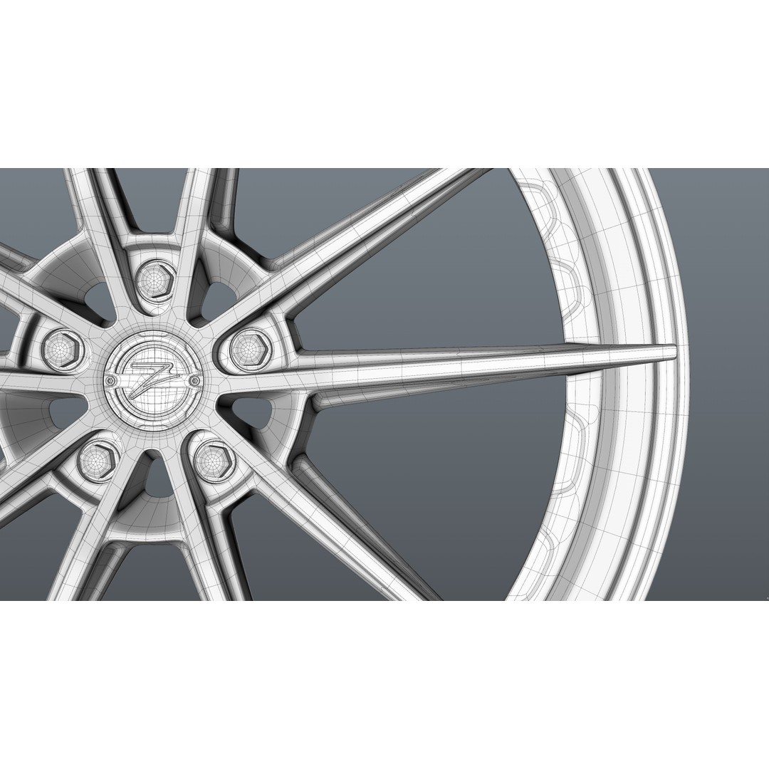 Super Deep Concave 3D Model – Modular Car Rim, PBR Textures, FBX