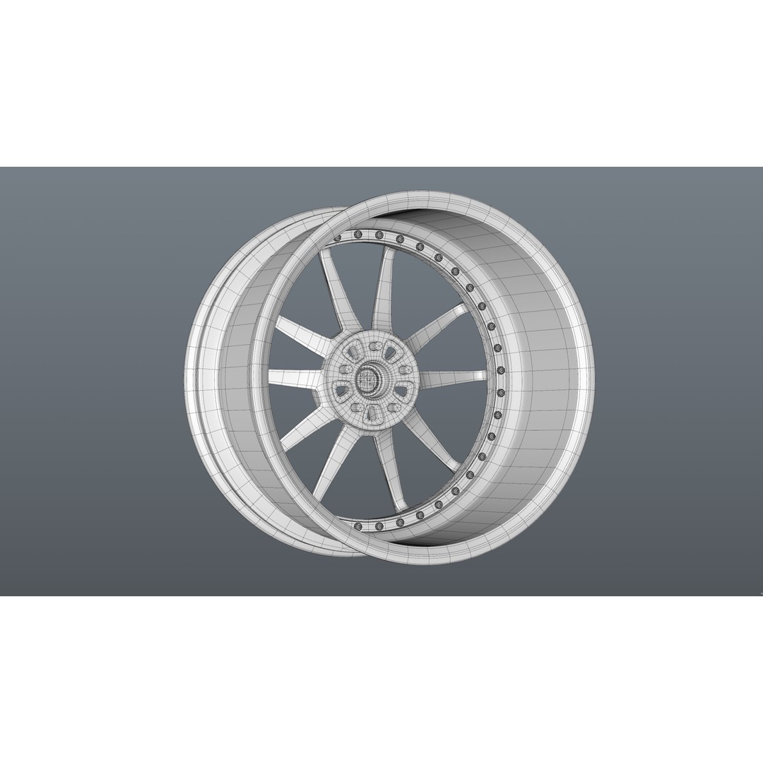 Super Deep Concave 3D Model – Modular Car Rim, PBR Textures, FBX - View 30