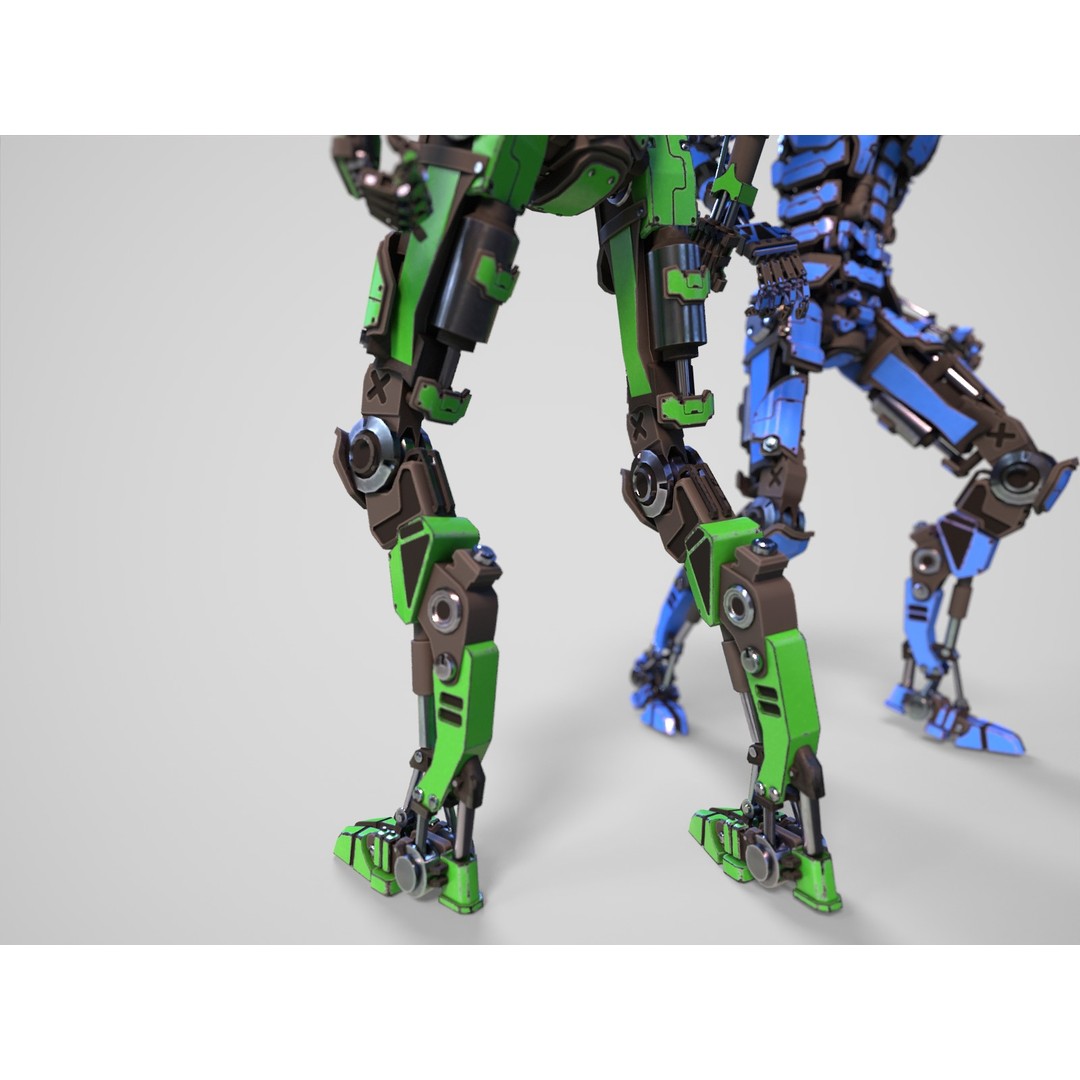 Futuristic Robot 3D Model – Low Poly Game Ready, FBX, PBR Textures - View 12