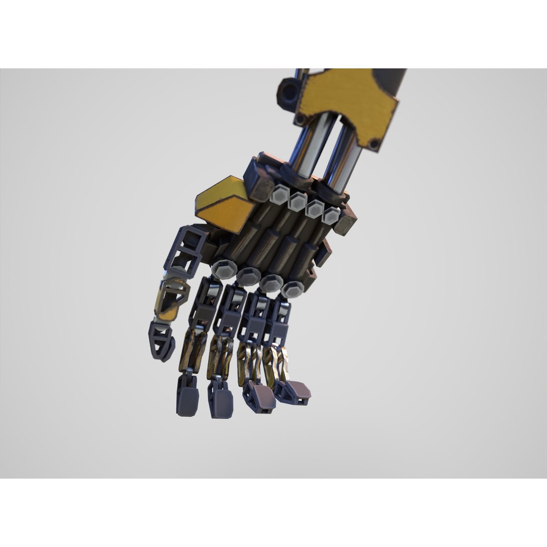 Futuristic Robot 3D Model – Low Poly Game Ready, FBX, PBR Textures - View 15
