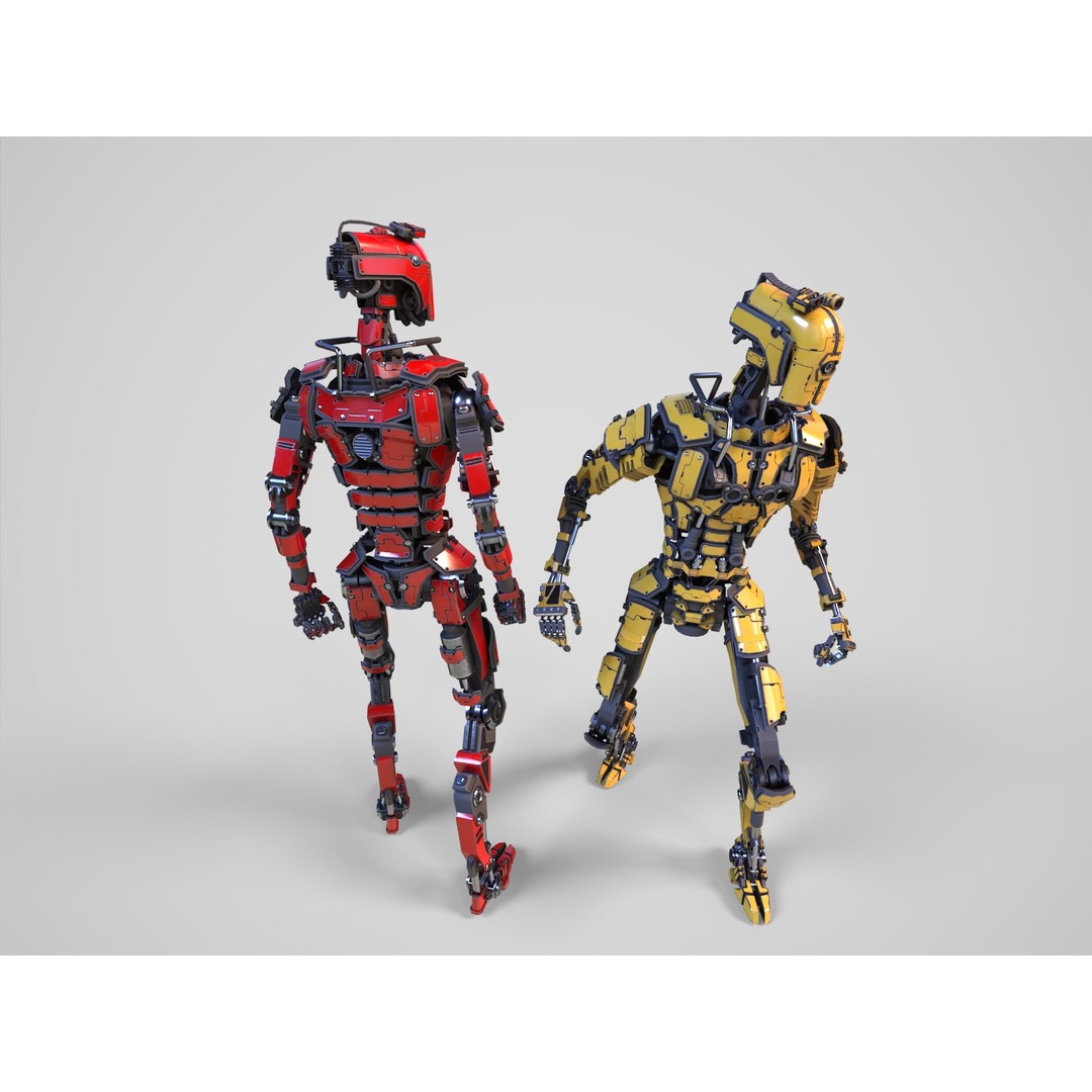Futuristic Robot 3D Model – Low Poly Game Ready, FBX, PBR Textures - View 18