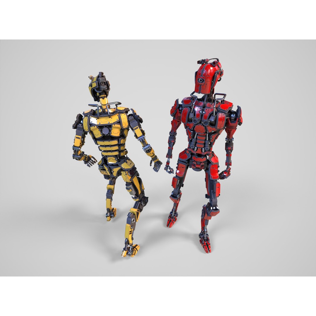 Futuristic Robot 3D Model – Low Poly Game Ready, FBX, PBR Textures - View 19