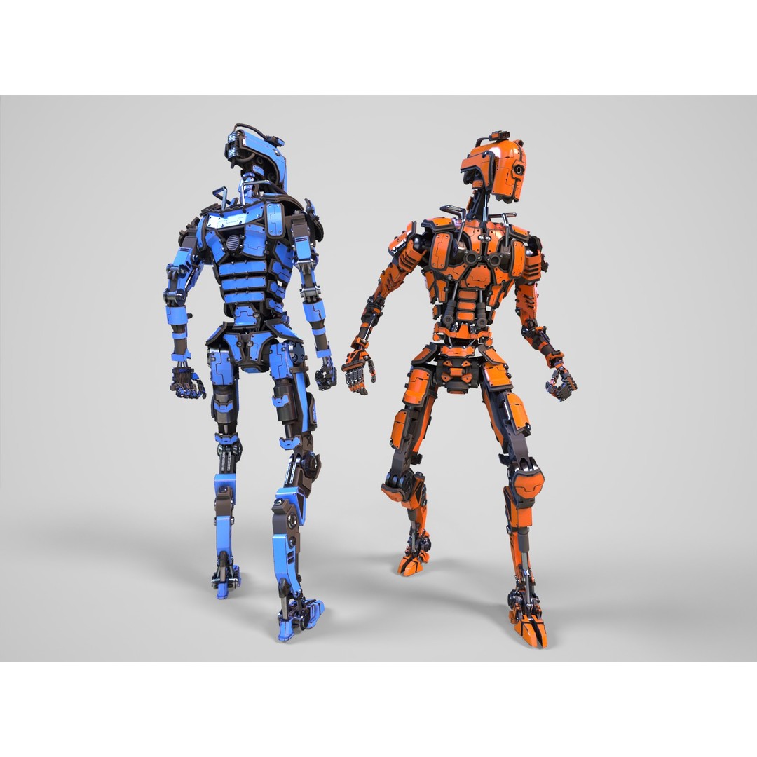 Futuristic Robot 3D Model – Low Poly Game Ready, FBX, PBR Textures - View 20