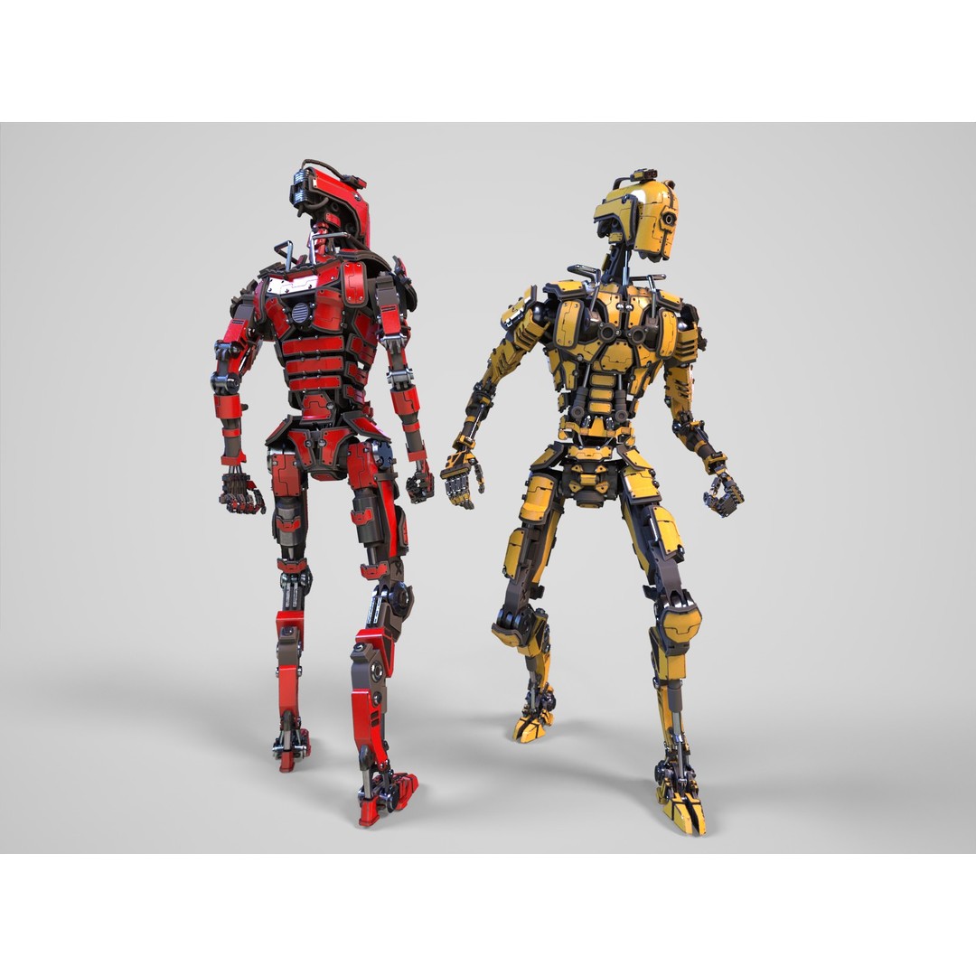 Futuristic Robot 3D Model – Low Poly Game Ready, FBX, PBR Textures - View 22