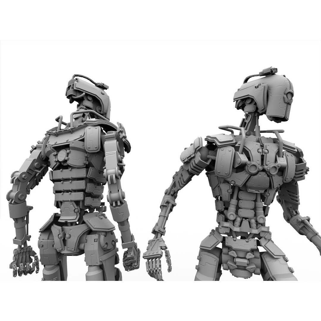 Futuristic Robot 3D Model – Low Poly Game Ready, FBX, PBR Textures - View 24