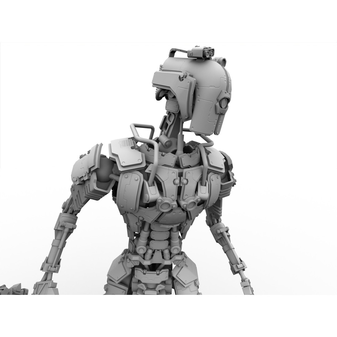 Futuristic Robot 3D Model – Low Poly Game Ready, FBX, PBR Textures - View 25