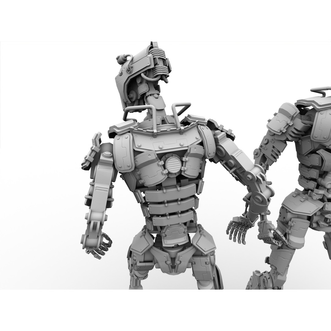 Futuristic Robot 3D Model – Low Poly Game Ready, FBX, PBR Textures - View 26