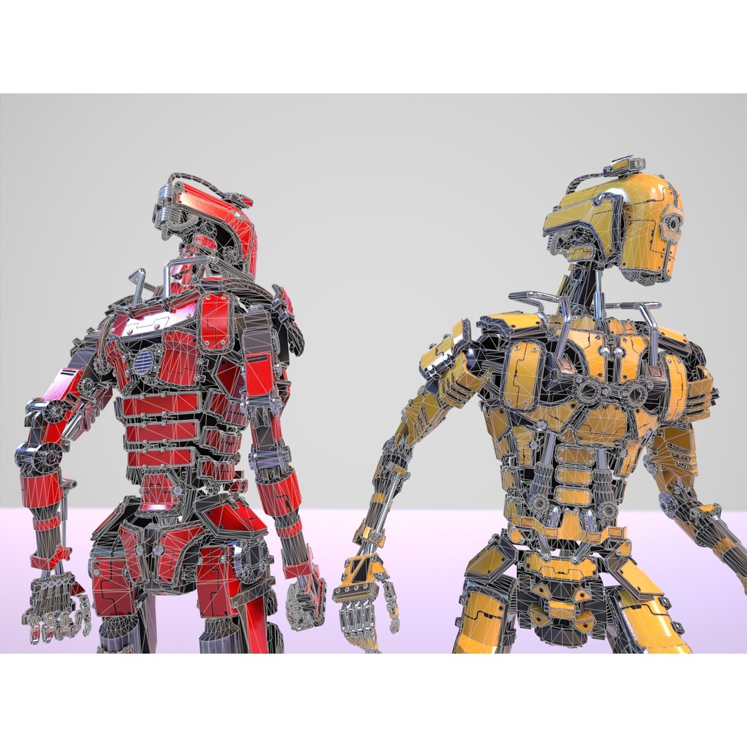 Futuristic Robot 3D Model – Low Poly Game Ready, FBX, PBR Textures - View 29
