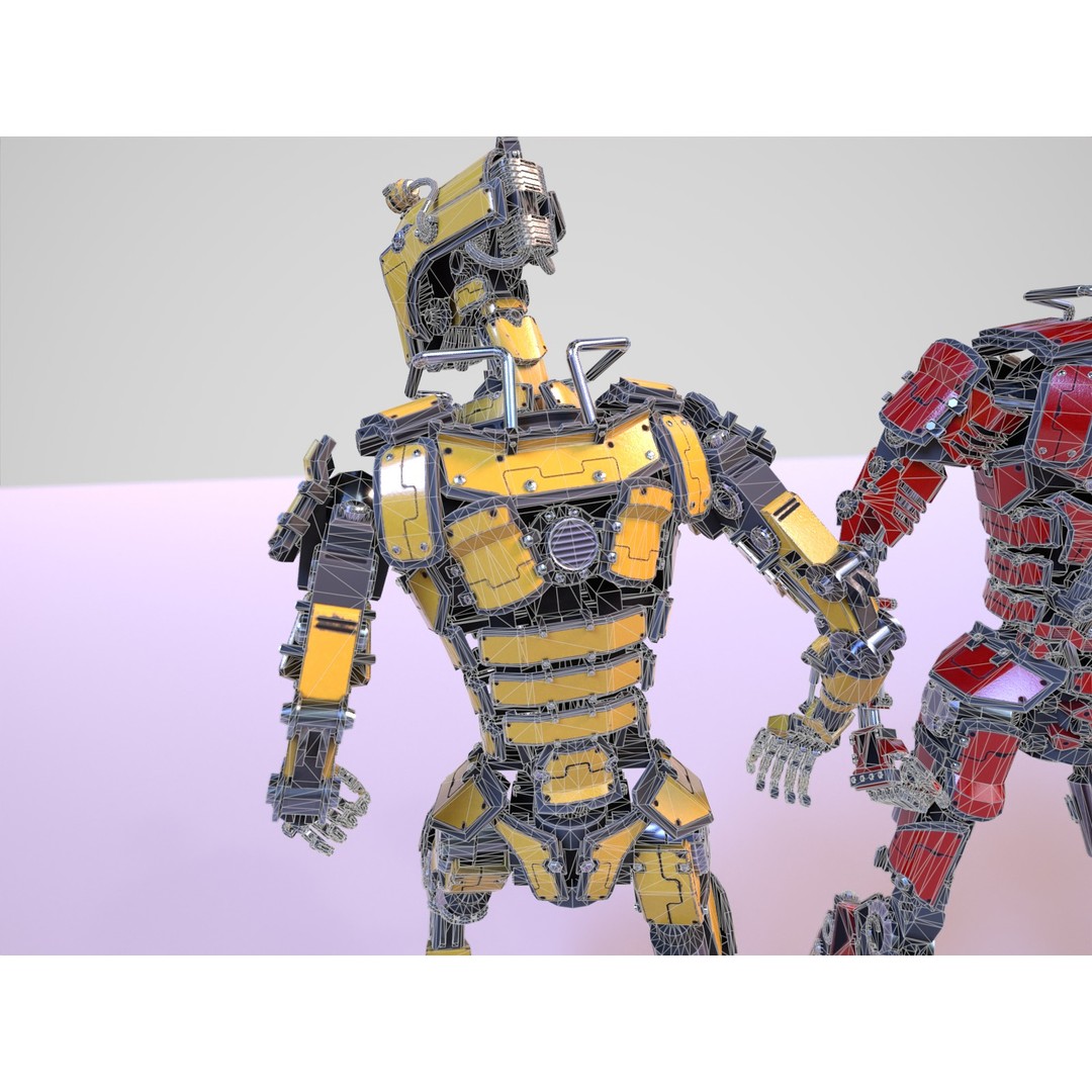 Futuristic Robot 3D Model – Low Poly Game Ready, FBX, PBR Textures - View 31