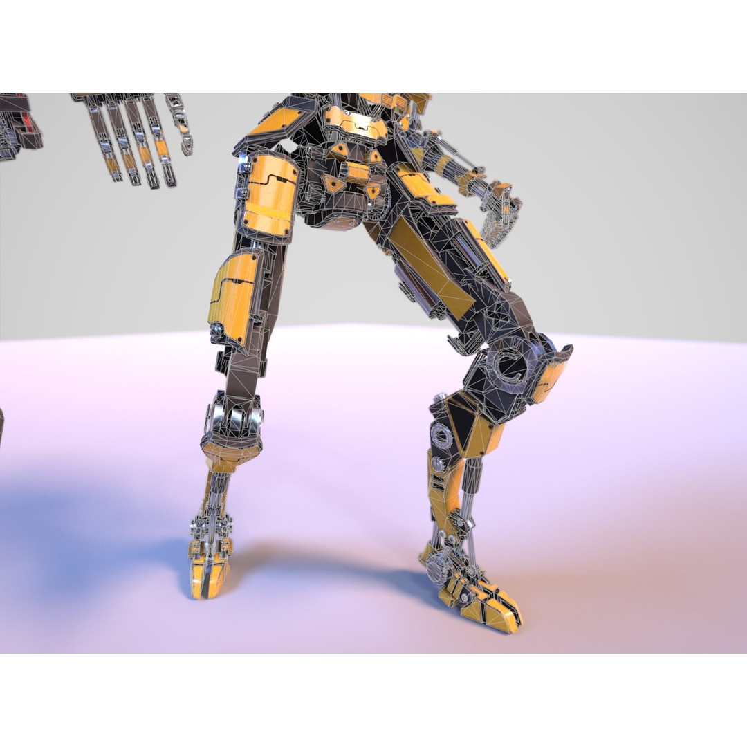 Futuristic Robot 3D Model – Low Poly Game Ready, FBX, PBR Textures - View 32