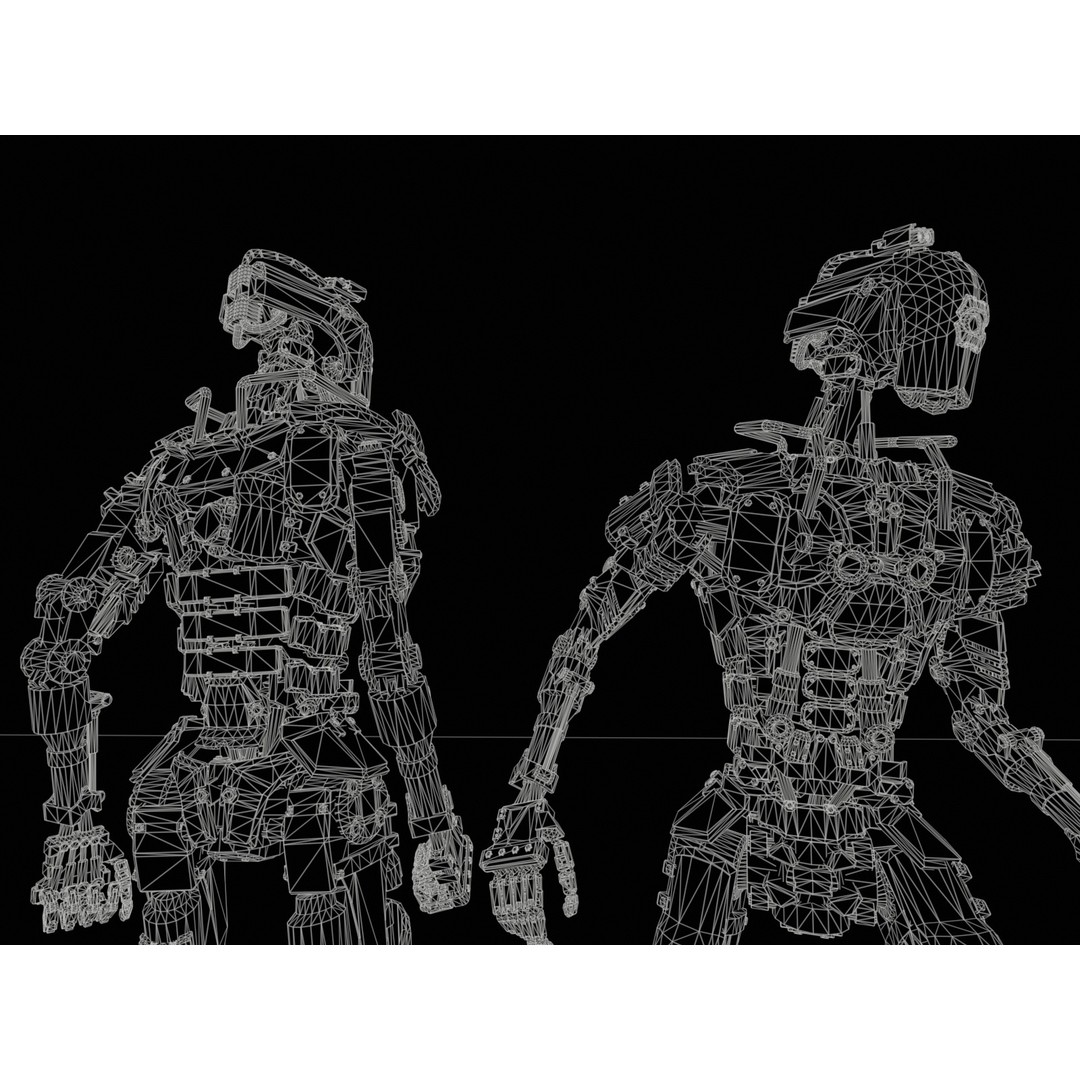 Futuristic Robot 3D Model – Low Poly Game Ready, FBX, PBR Textures - View 34