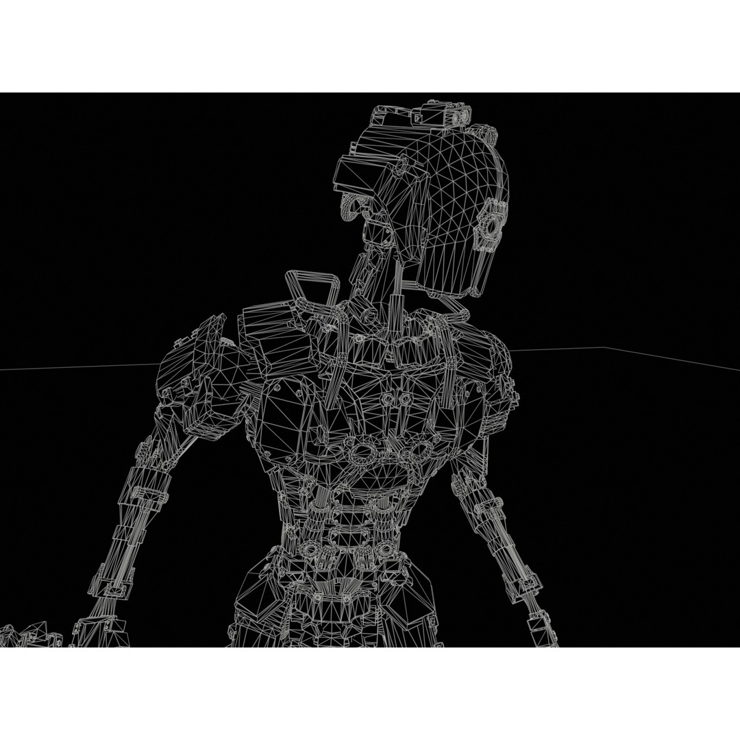 Futuristic Robot 3D Model – Low Poly Game Ready, FBX, PBR Textures - View 35