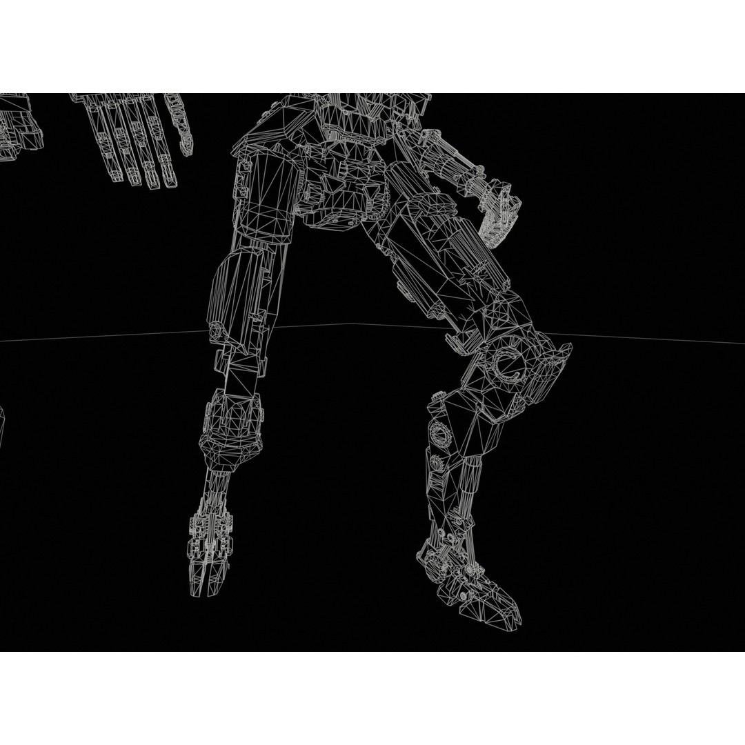 Futuristic Robot 3D Model – Low Poly Game Ready, FBX, PBR Textures - View 37