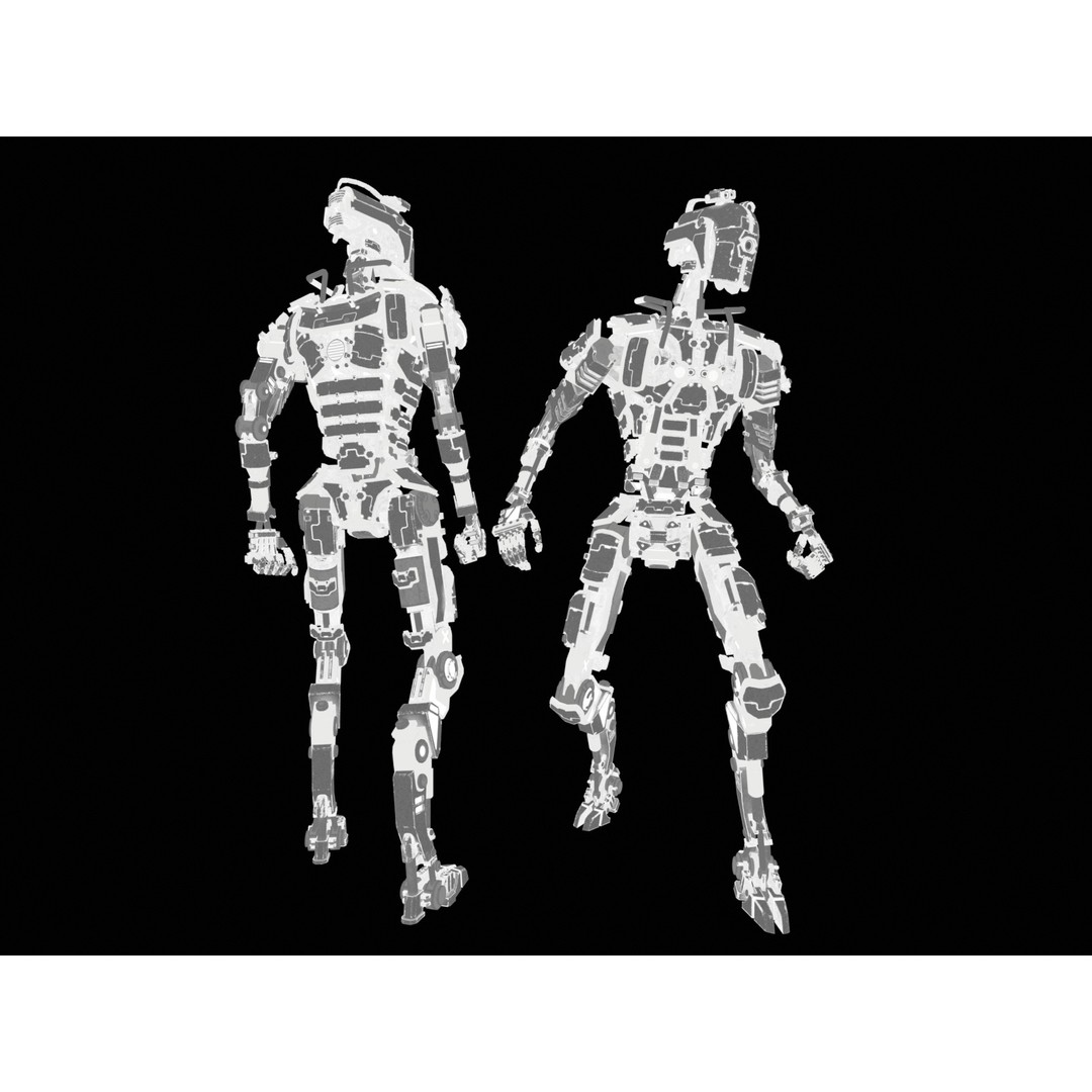 Futuristic Robot 3D Model – Low Poly Game Ready, FBX, PBR Textures - View 39