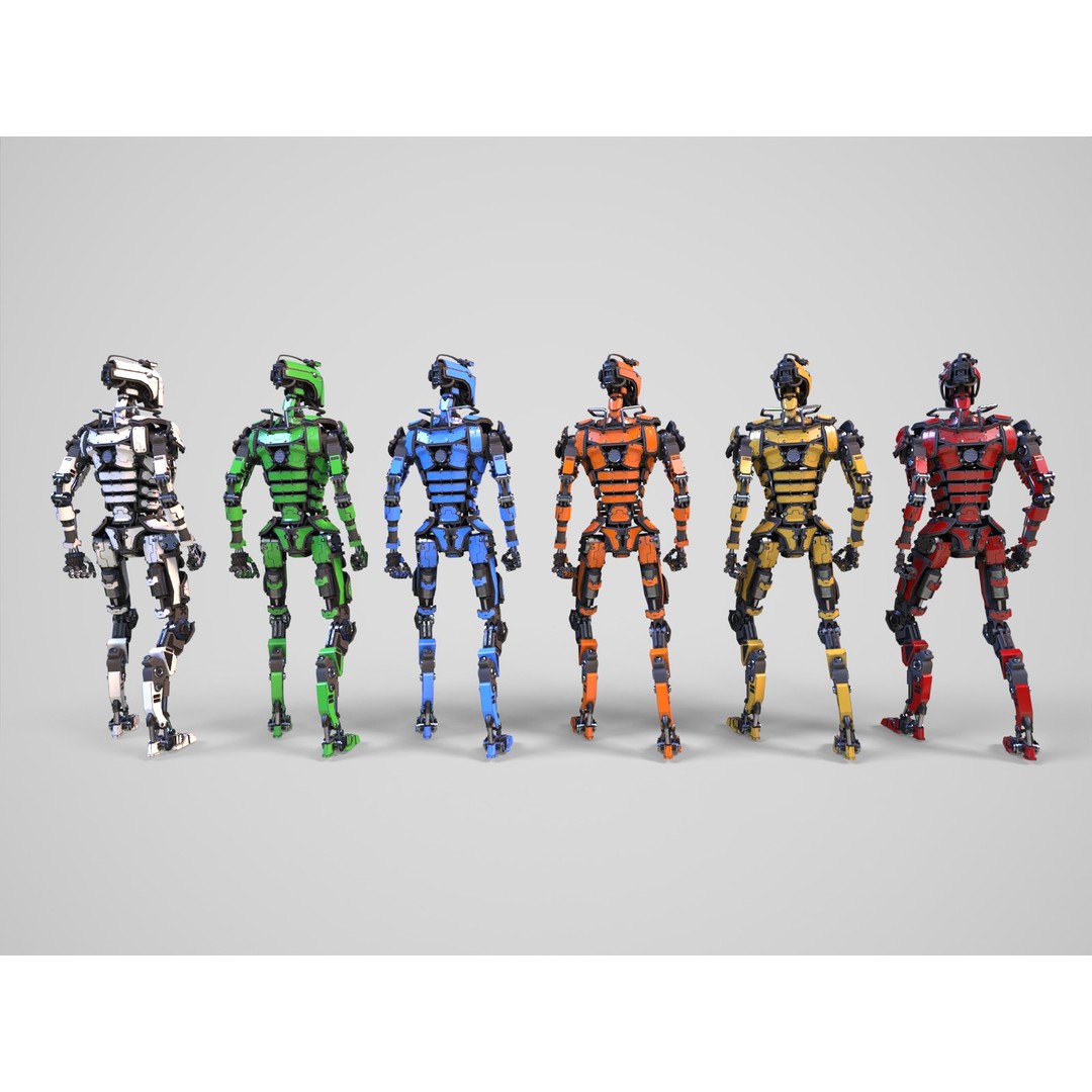 Futuristic Robot 3D Model – Low Poly Game Ready, FBX, PBR Textures - View 4