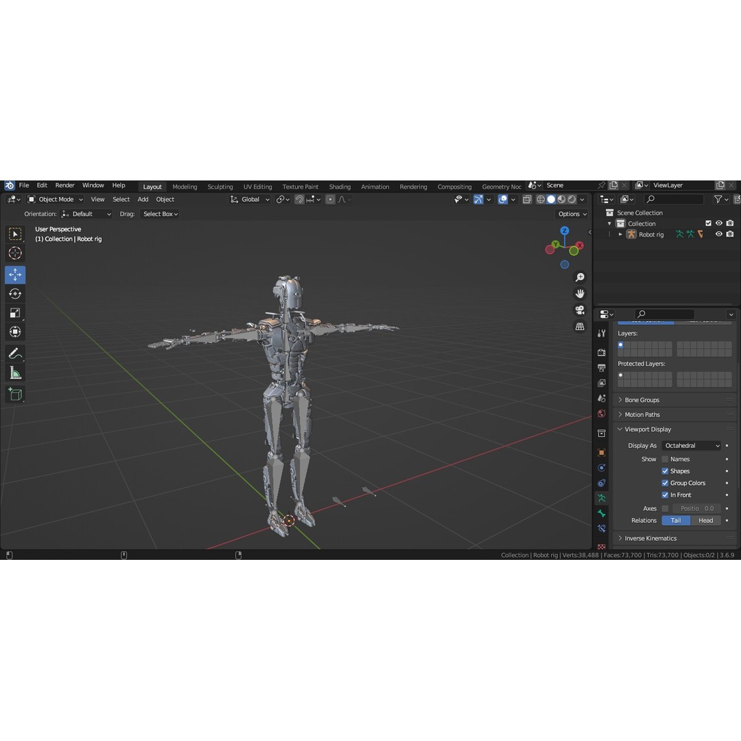 Futuristic Robot 3D Model – Low Poly Game Ready, FBX, PBR Textures - View 41