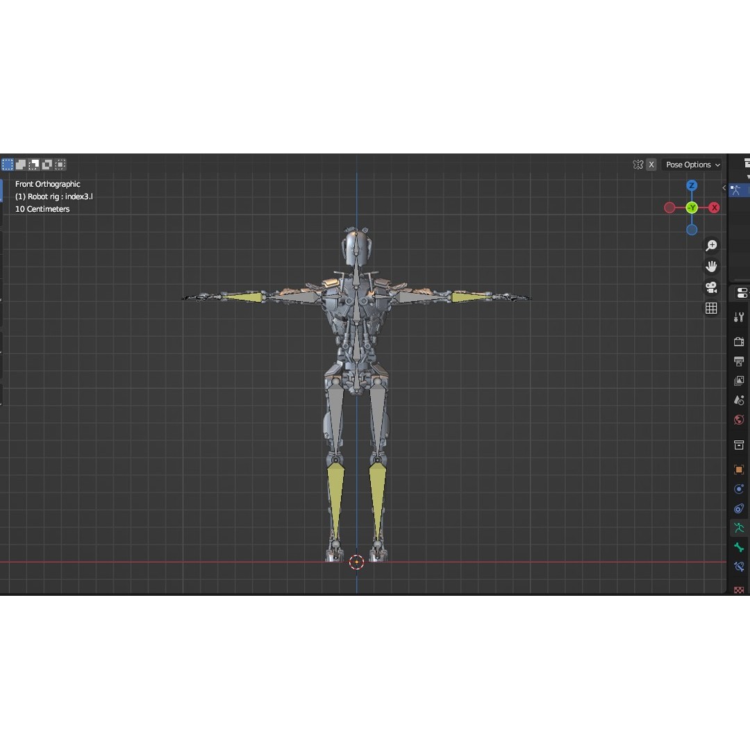 Futuristic Robot 3D Model – Low Poly Game Ready, FBX, PBR Textures - View 42