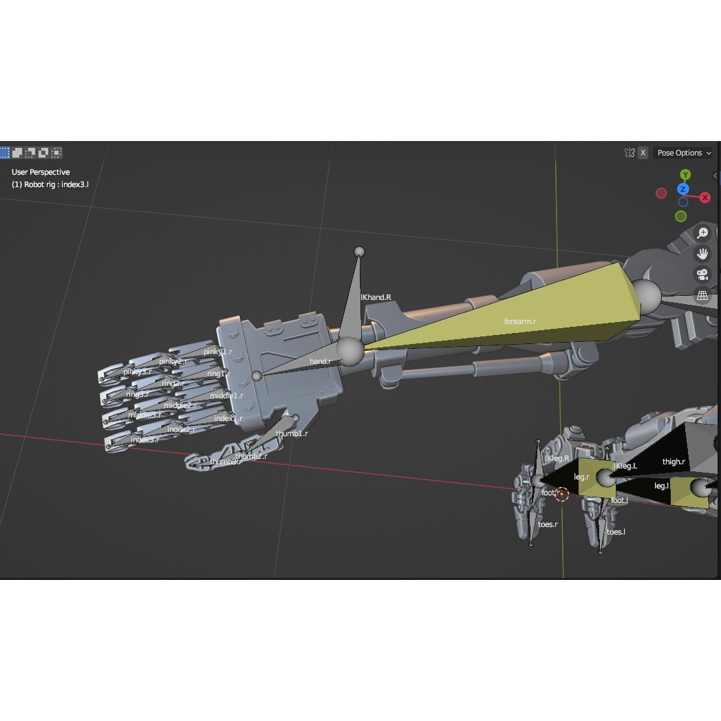 Futuristic Robot 3D Model – Low Poly Game Ready, FBX, PBR Textures - View 45