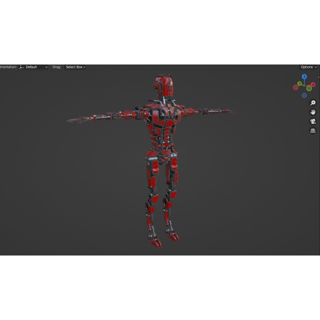 Futuristic Robot 3D Model – Low Poly Game Ready, FBX, PBR Textures - View 47