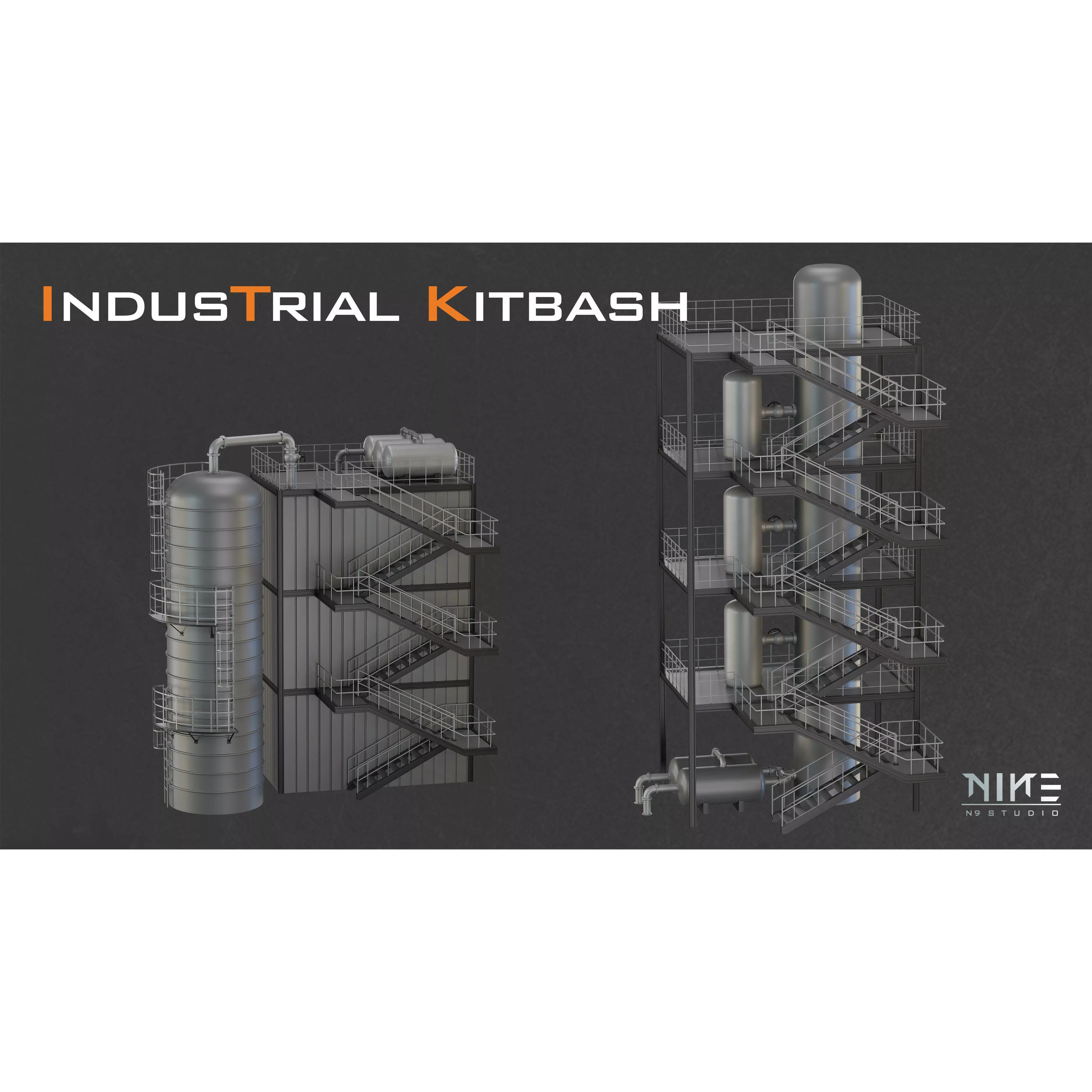 Refinery Collection - Modular Game-Ready 3D Model - View 3