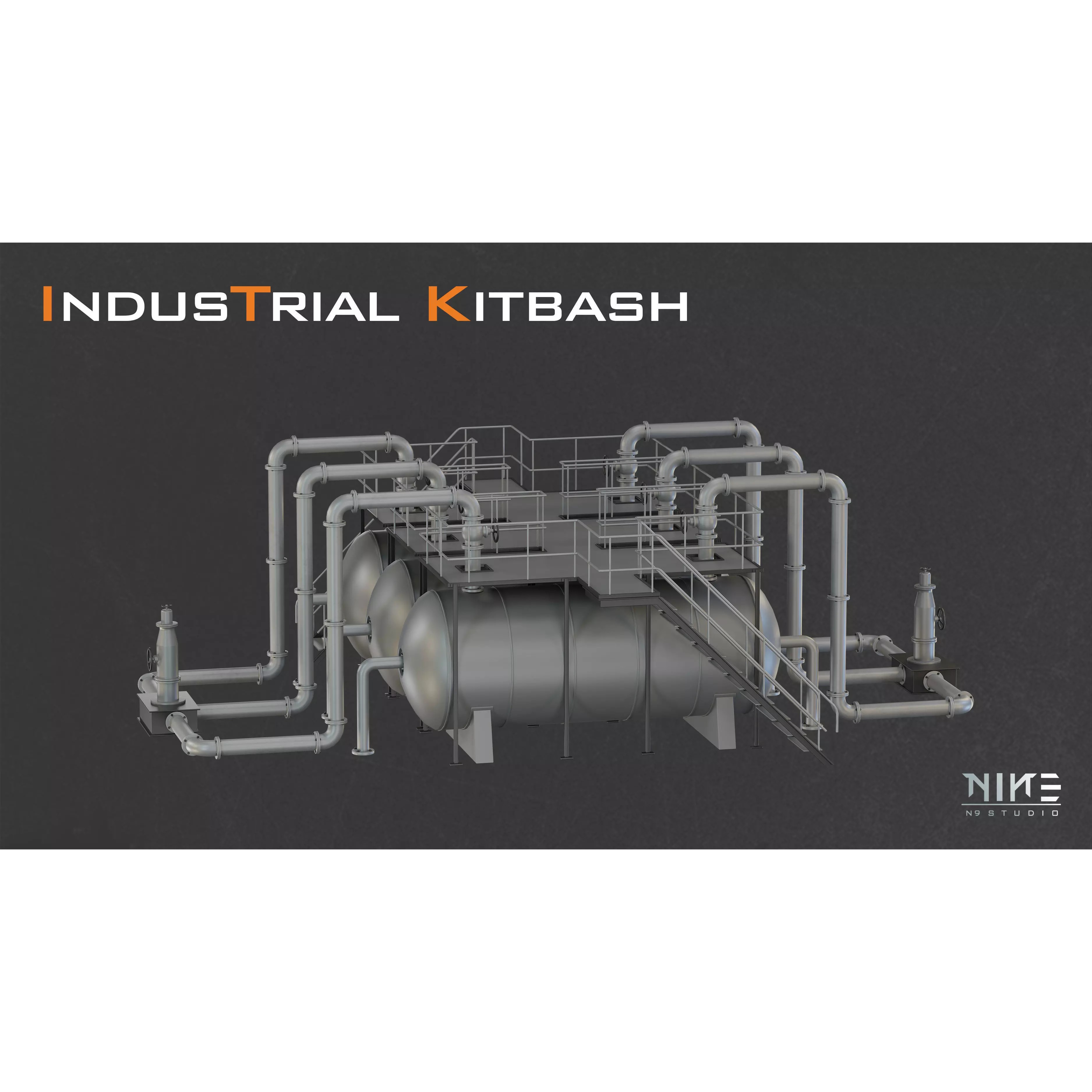 Refinery Collection - Modular Game-Ready 3D Model - View 5