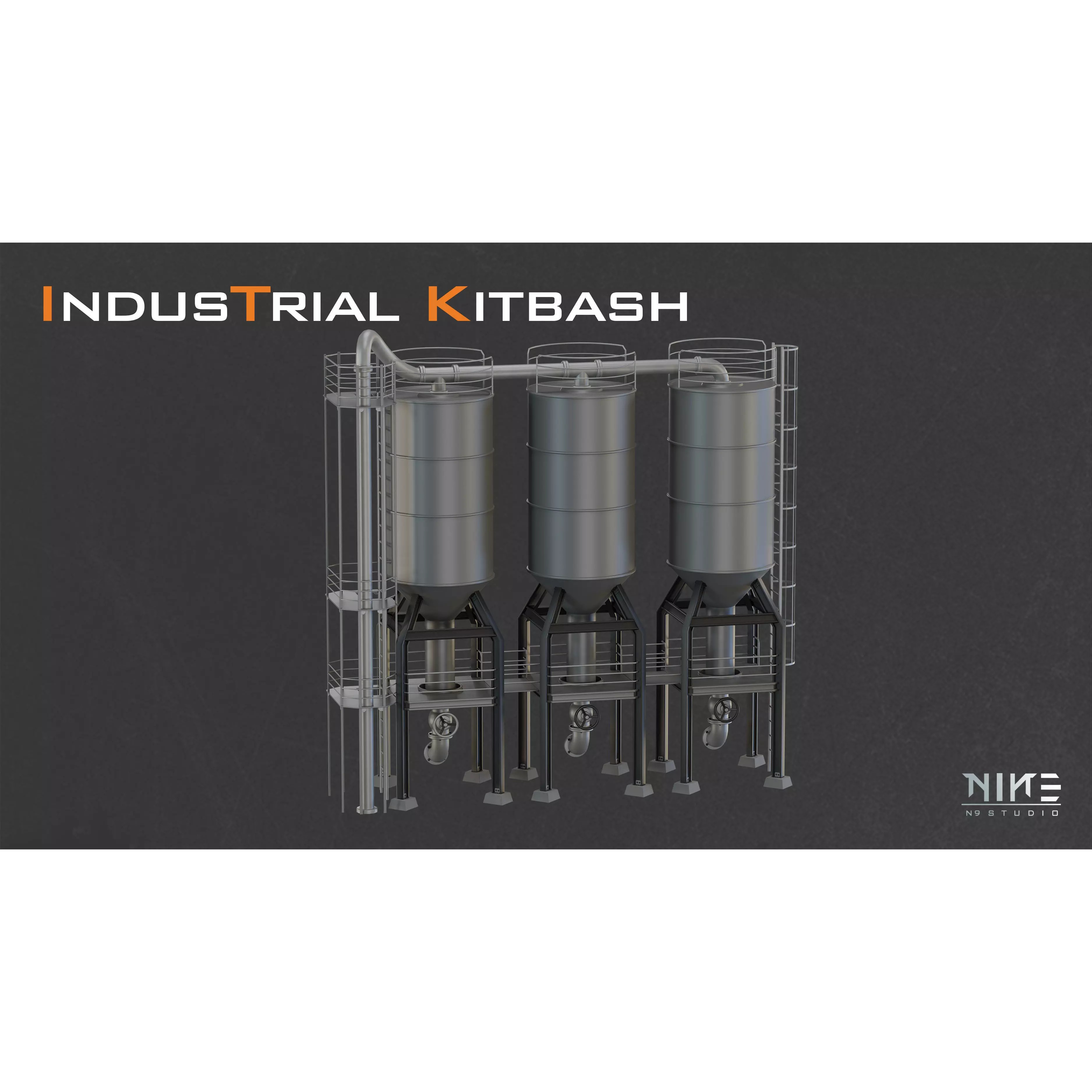 Refinery Collection - Modular Game-Ready 3D Model - View 6