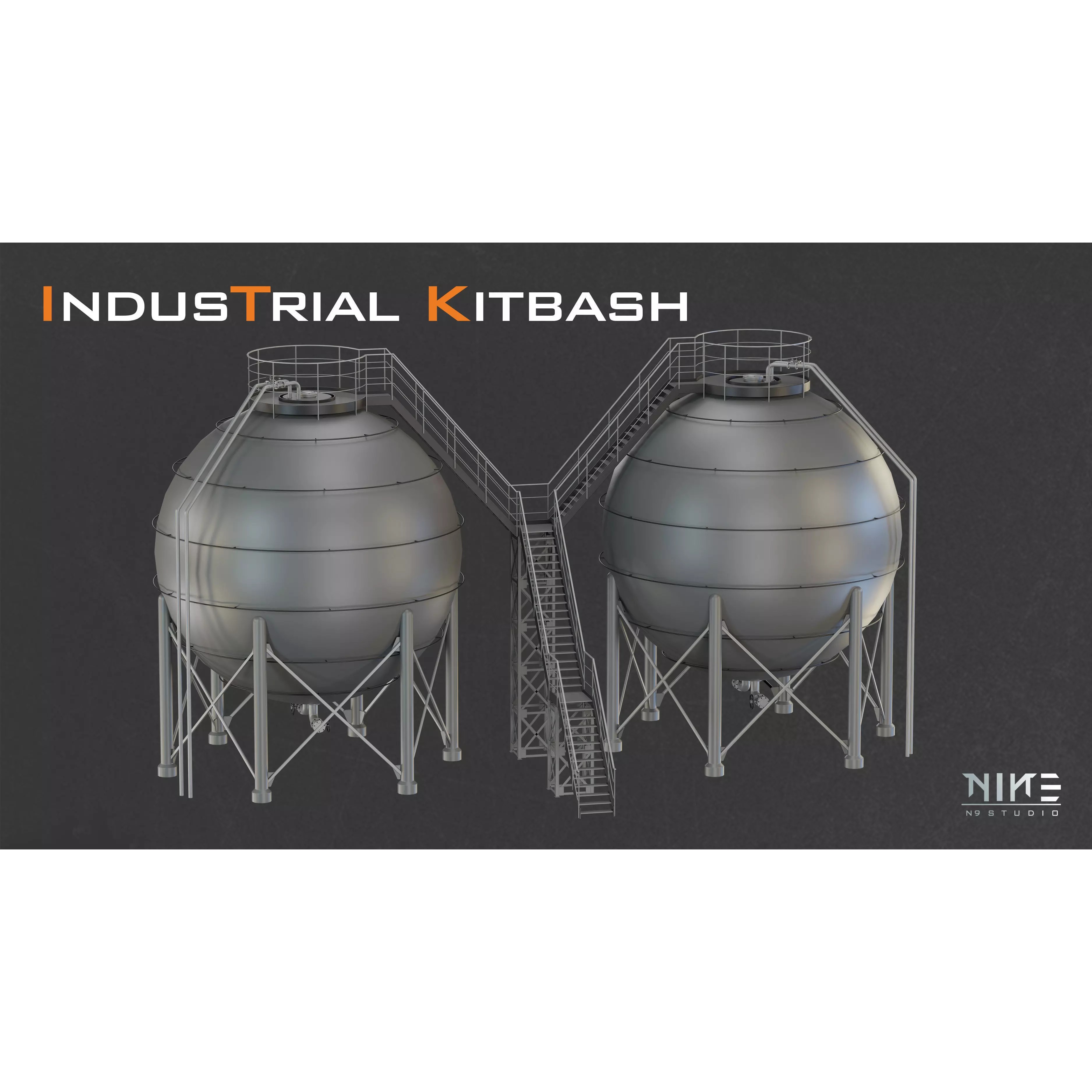 Refinery Collection - Modular Game-Ready 3D Model - View 7