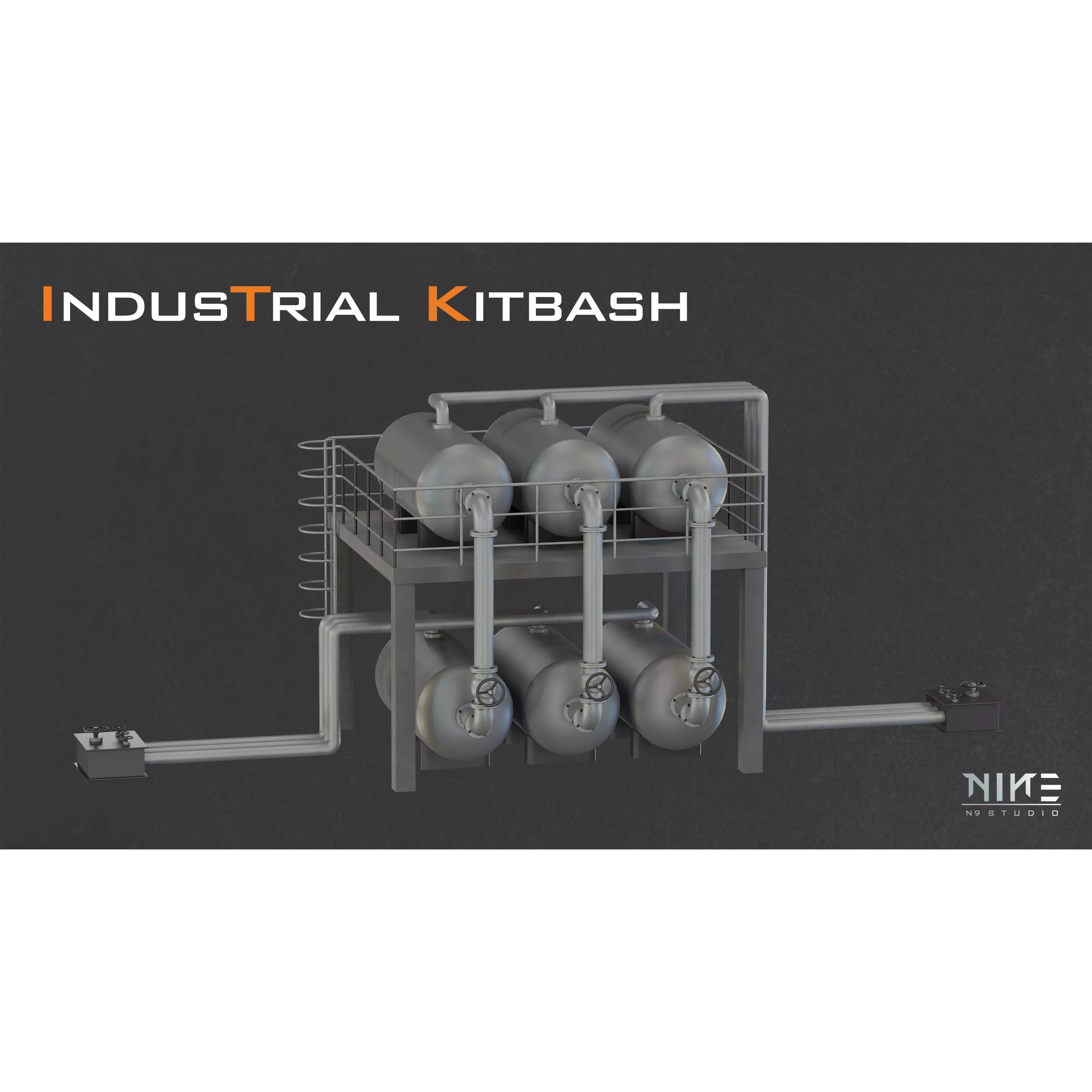 Refinery Collection - Modular Game-Ready 3D Model - View 8