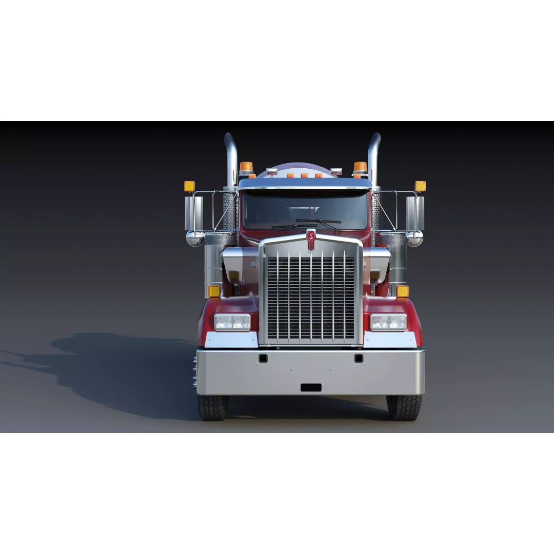 Kenworth W900 Concrete Mixer 3D Model – Low Poly Game Ready, FBX - View 13