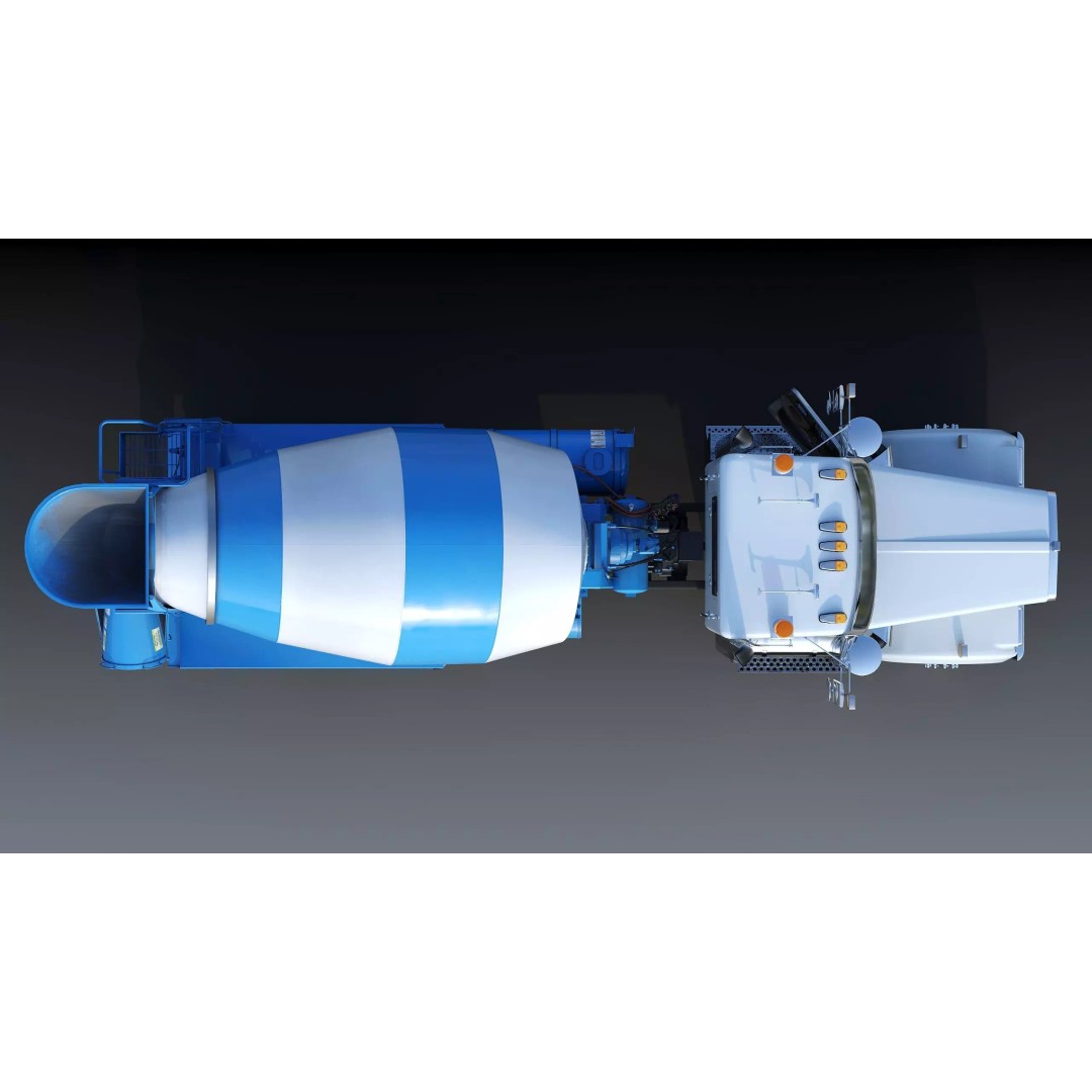 Kenworth W900 Concrete Mixer 3D Model – Low Poly Game Ready, FBX - View 15