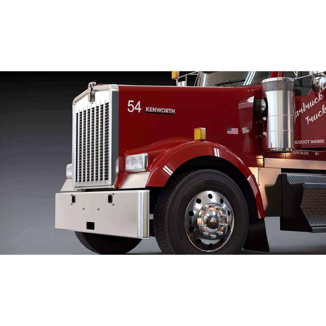 Kenworth W900 Concrete Mixer 3D Model – Low Poly Game Ready, FBX - View 18