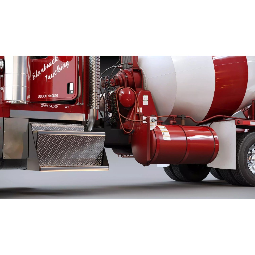 Kenworth W900 Concrete Mixer 3D Model – Low Poly Game Ready, FBX - View 40