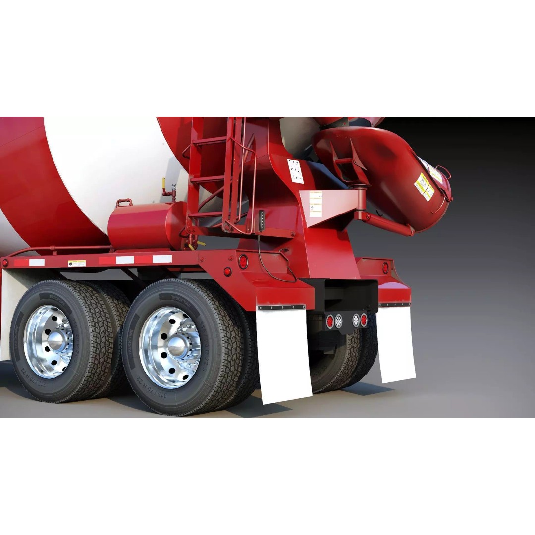 Kenworth W900 Concrete Mixer 3D Model – Low Poly Game Ready, FBX - View 43