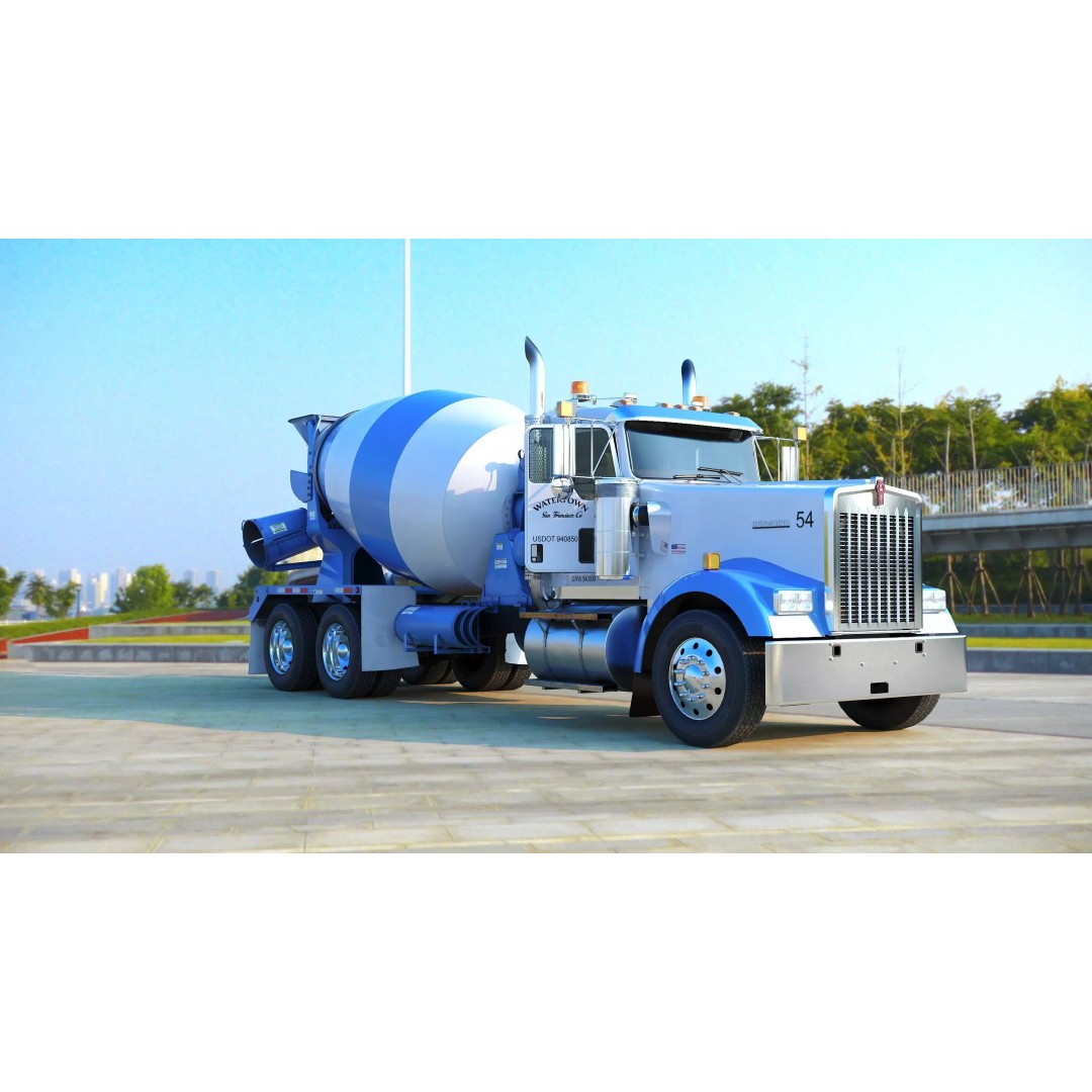 Kenworth W900 Concrete Mixer 3D Model – Low Poly Game Ready, FBX - View 49