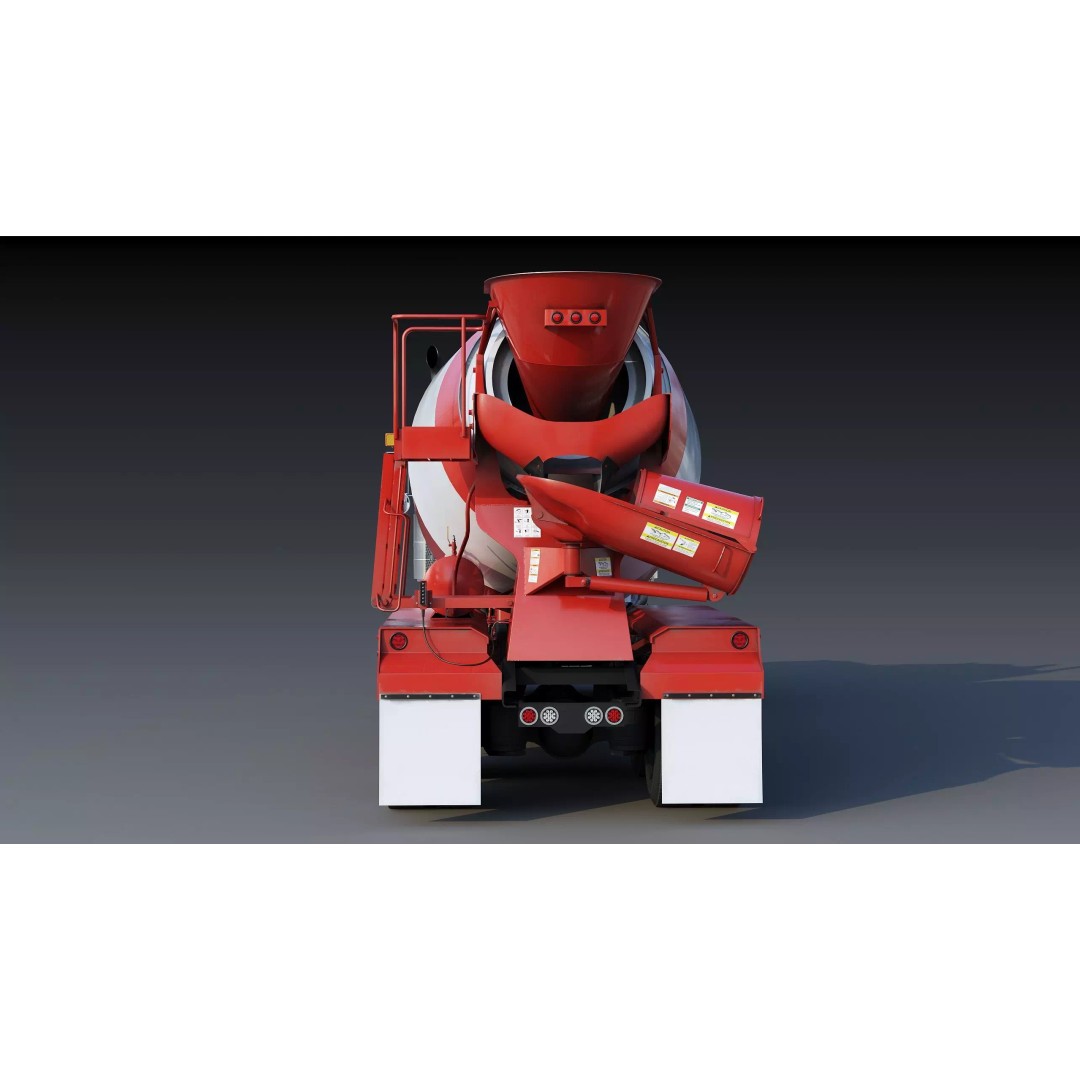 Kenworth W900 Concrete Mixer 3D Model – Low Poly Game Ready, FBX - View 9