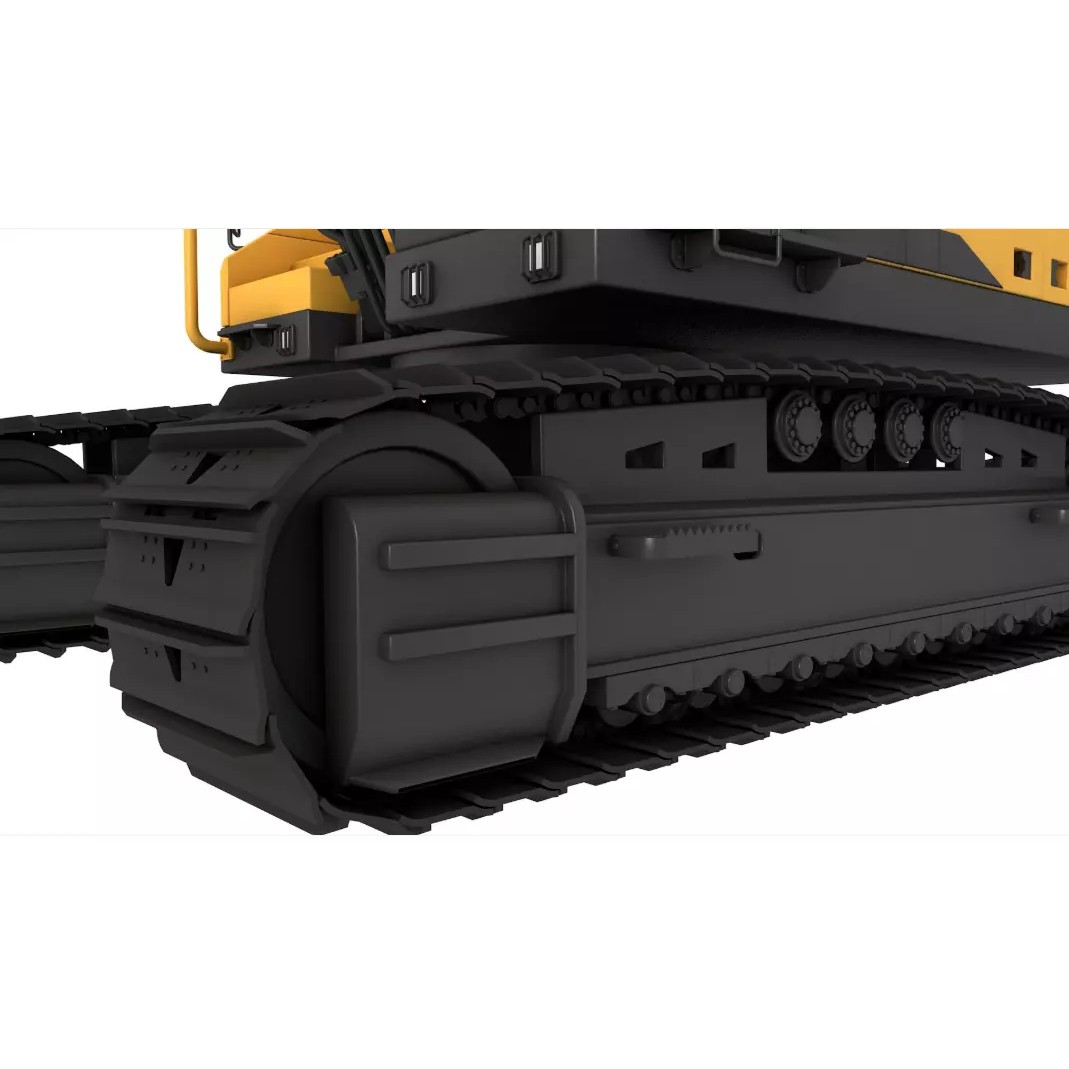 Tracked Excavator 3D Model – High-Quality Industrial Vehicle, FBX, OBJ - View 10