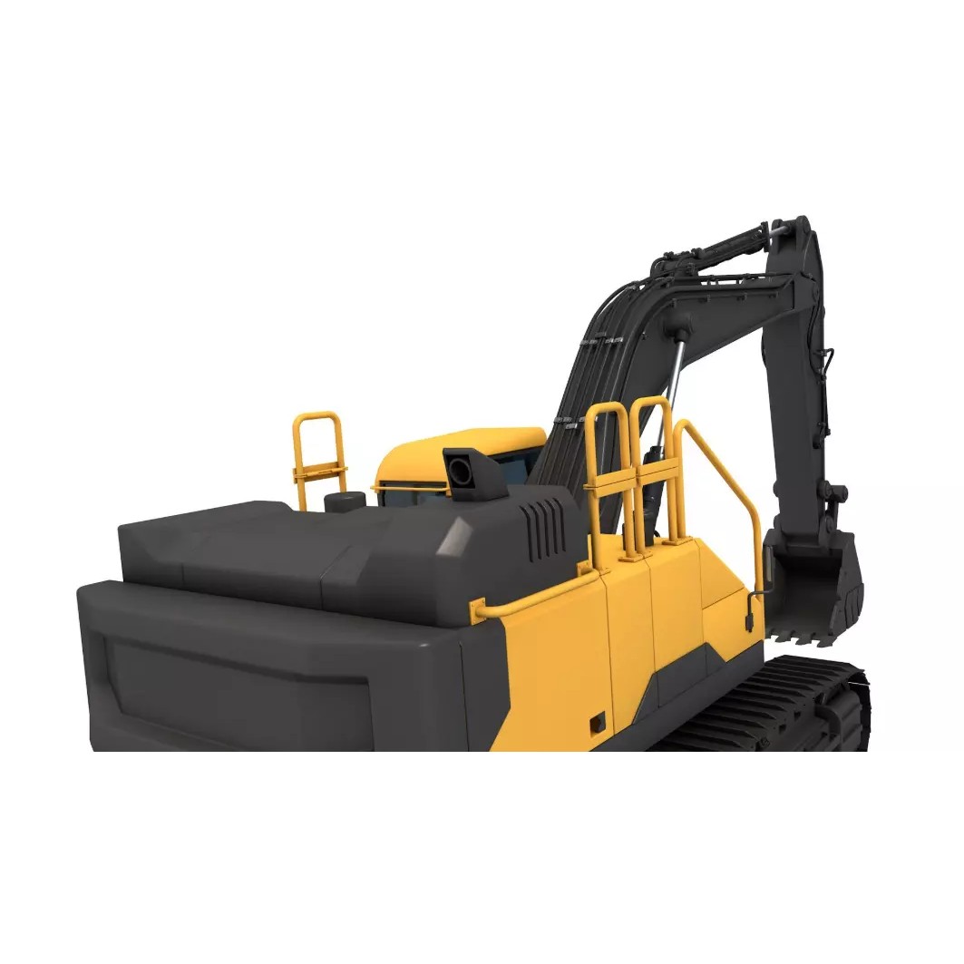 Tracked Excavator 3D Model – High-Quality Industrial Vehicle, FBX, OBJ - View 11