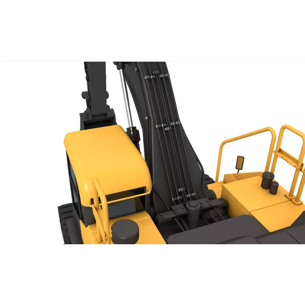 Tracked Excavator 3D Model – High-Quality Industrial Vehicle, FBX, OBJ - View 13
