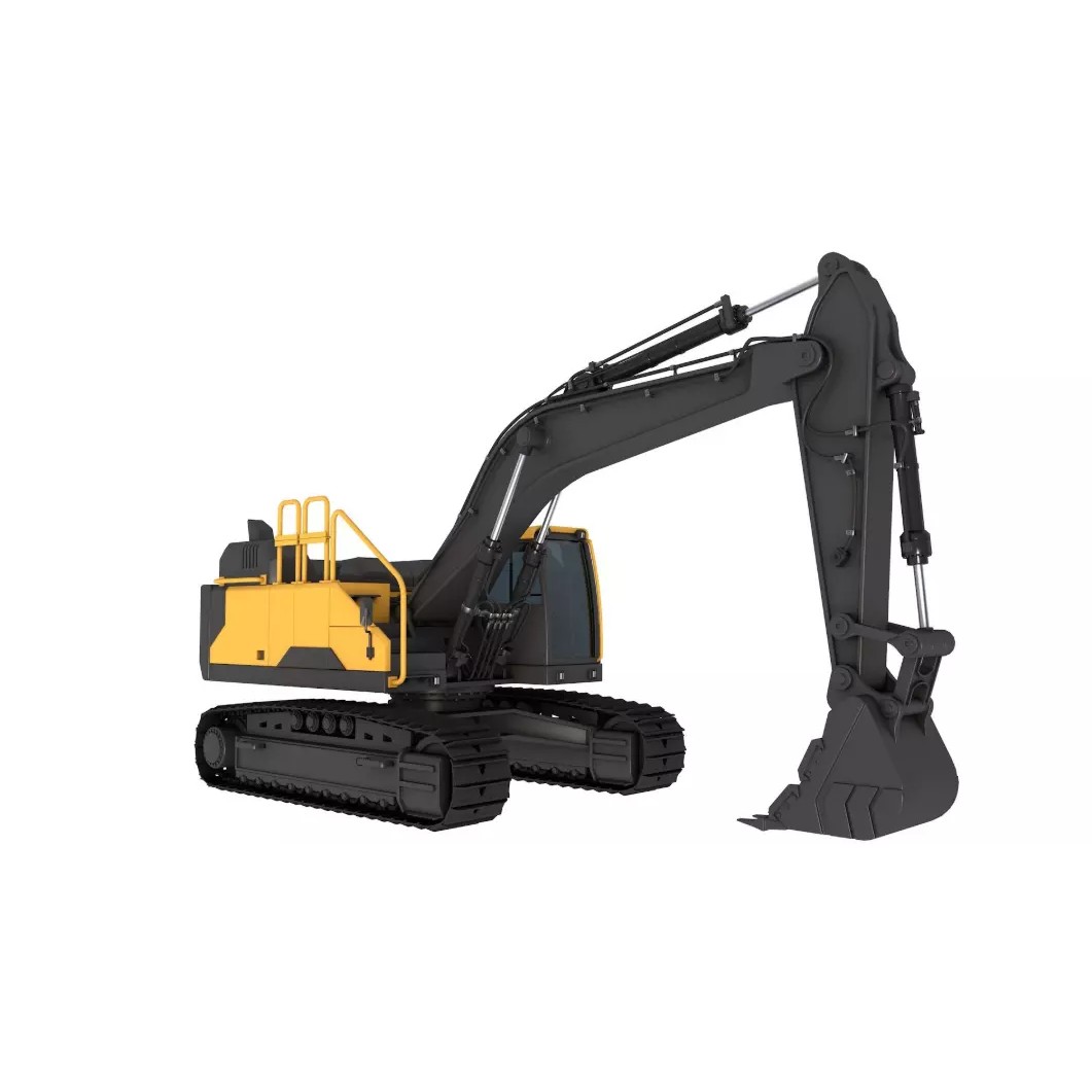Tracked Excavator 3D Model – High-Quality Industrial Vehicle, FBX, OBJ - View 2