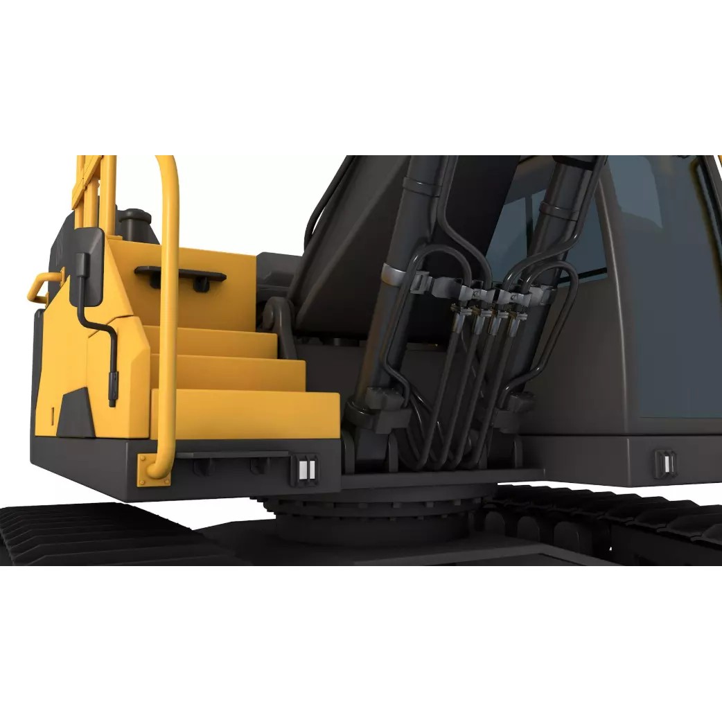 Tracked Excavator 3D Model – High-Quality Industrial Vehicle, FBX, OBJ - View 4