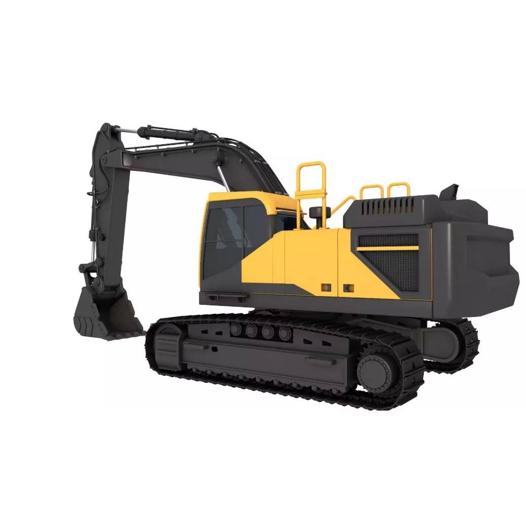 Tracked Excavator 3D Model – High-Quality Industrial Vehicle, FBX, OBJ - View 5