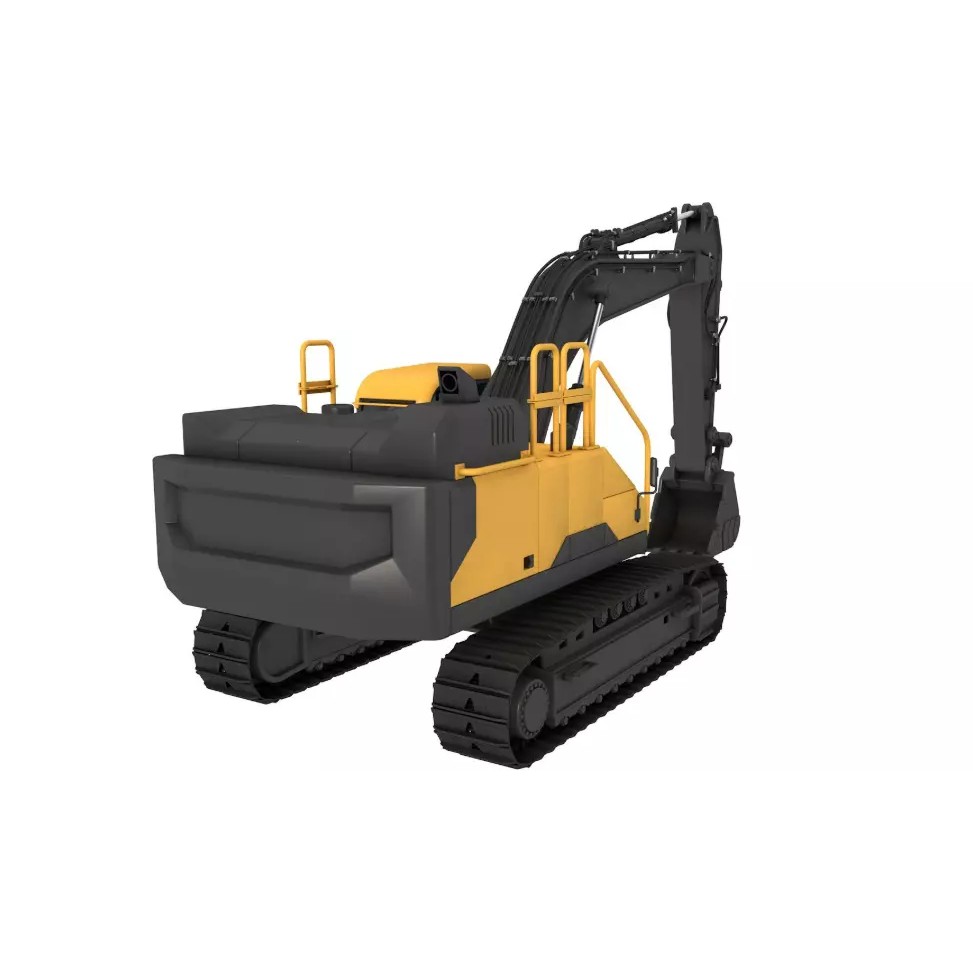 Tracked Excavator 3D Model – High-Quality Industrial Vehicle, FBX, OBJ - View 6