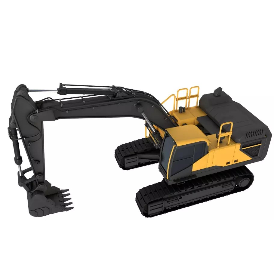 Tracked Excavator 3D Model – High-Quality Industrial Vehicle, FBX, OBJ - View 7