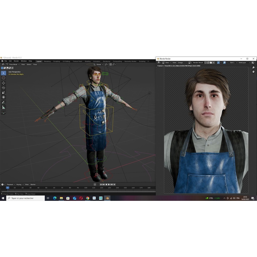 Industrial Electrical Technician 3D Model – Low Poly Rigged Character, FBX - View 18