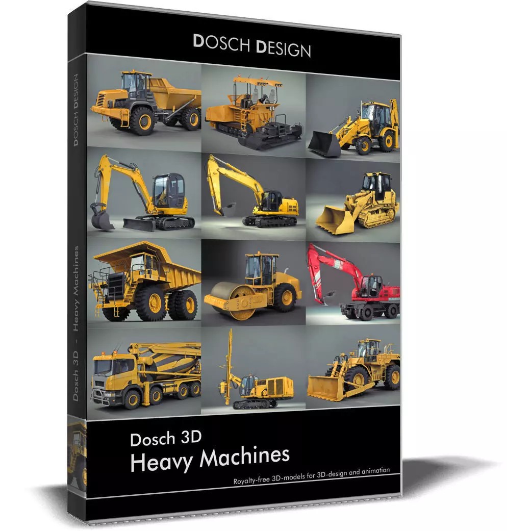 Heavy Machines 3D Model – Detailed Industrial Vehicle Collection, FBX - View 2