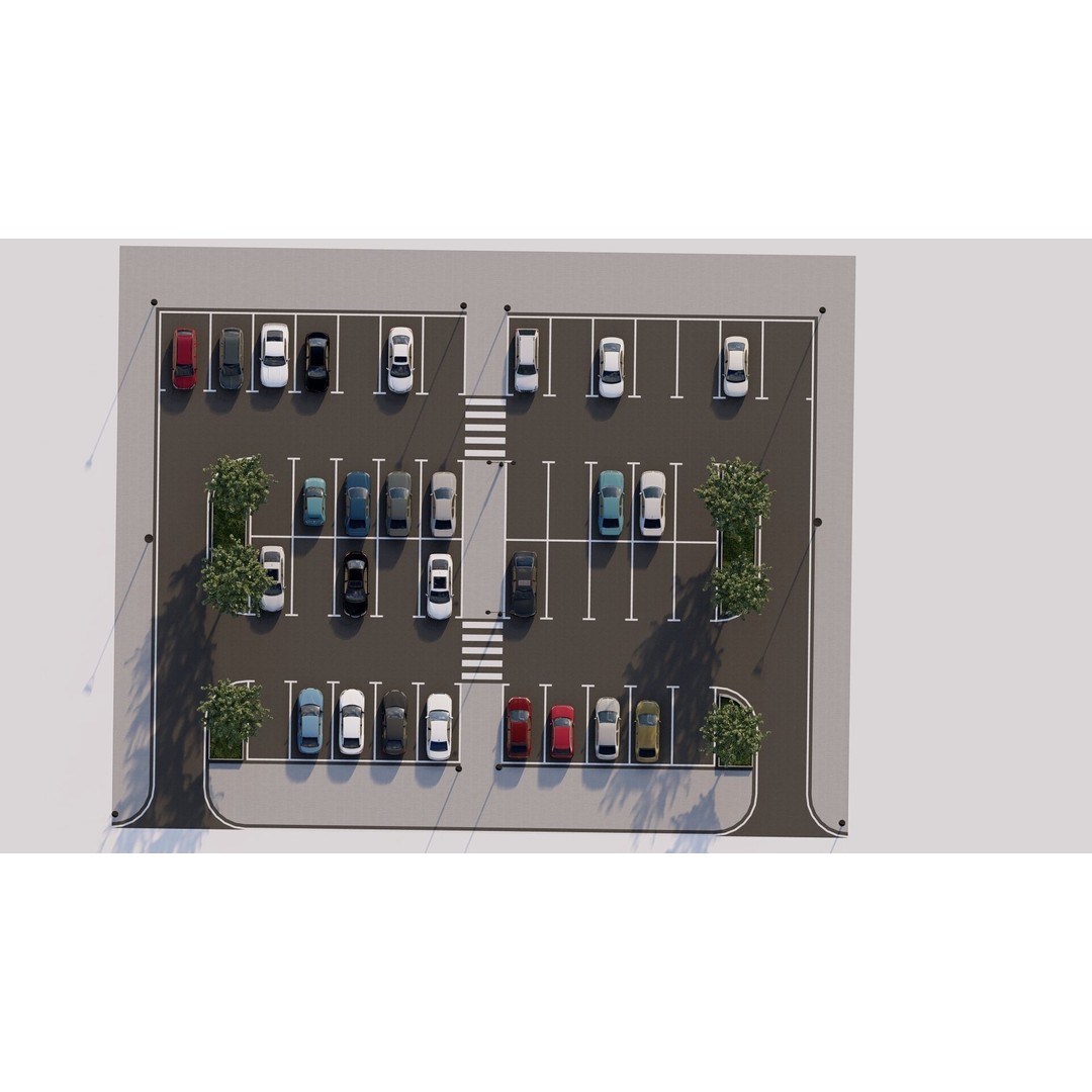Parking Lot 3D Model – Realistic Low-Poly Game Asset, FBX, OBJ - View 16