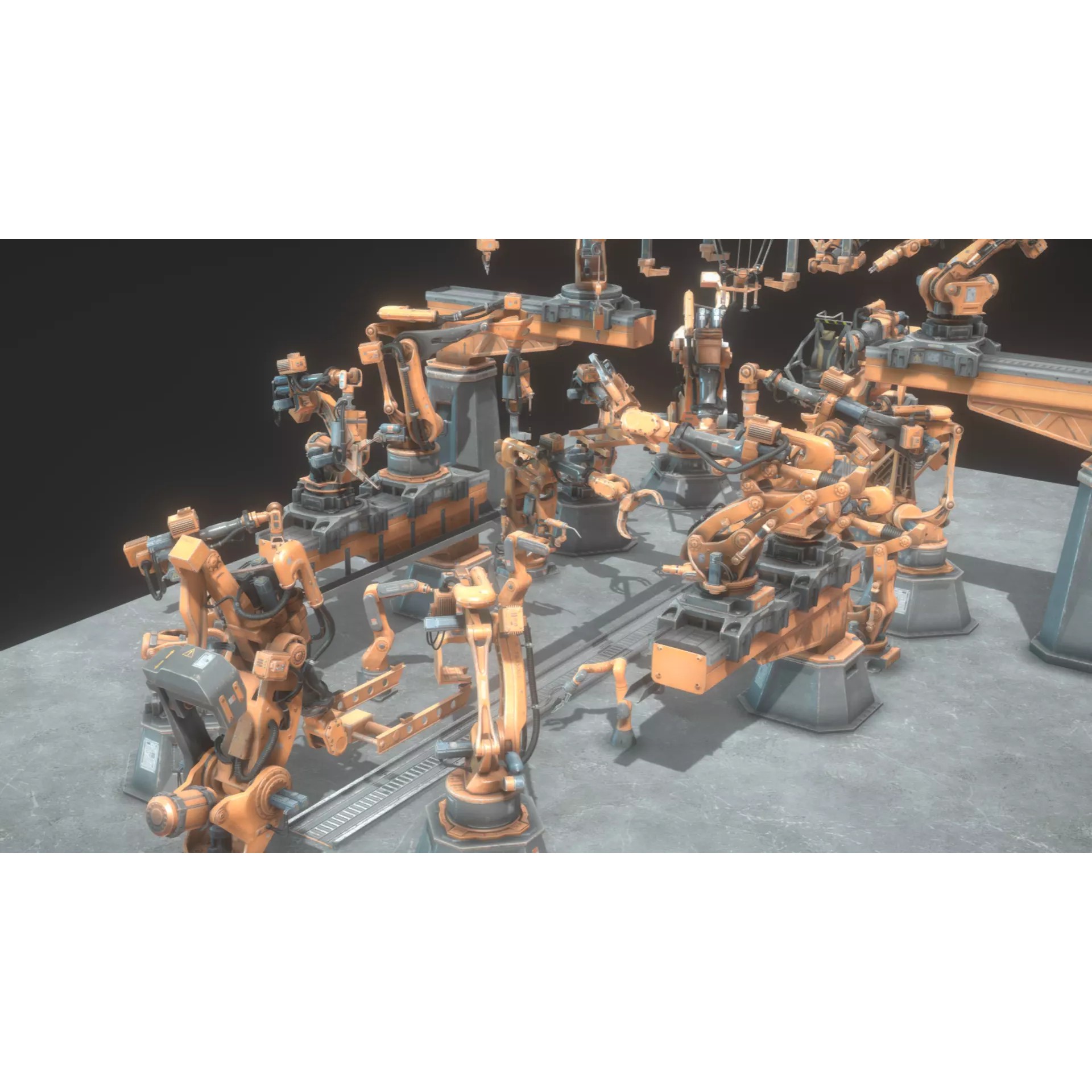 Industrial Robot Pack - Low-Poly Game-Ready 3D Model - View 2