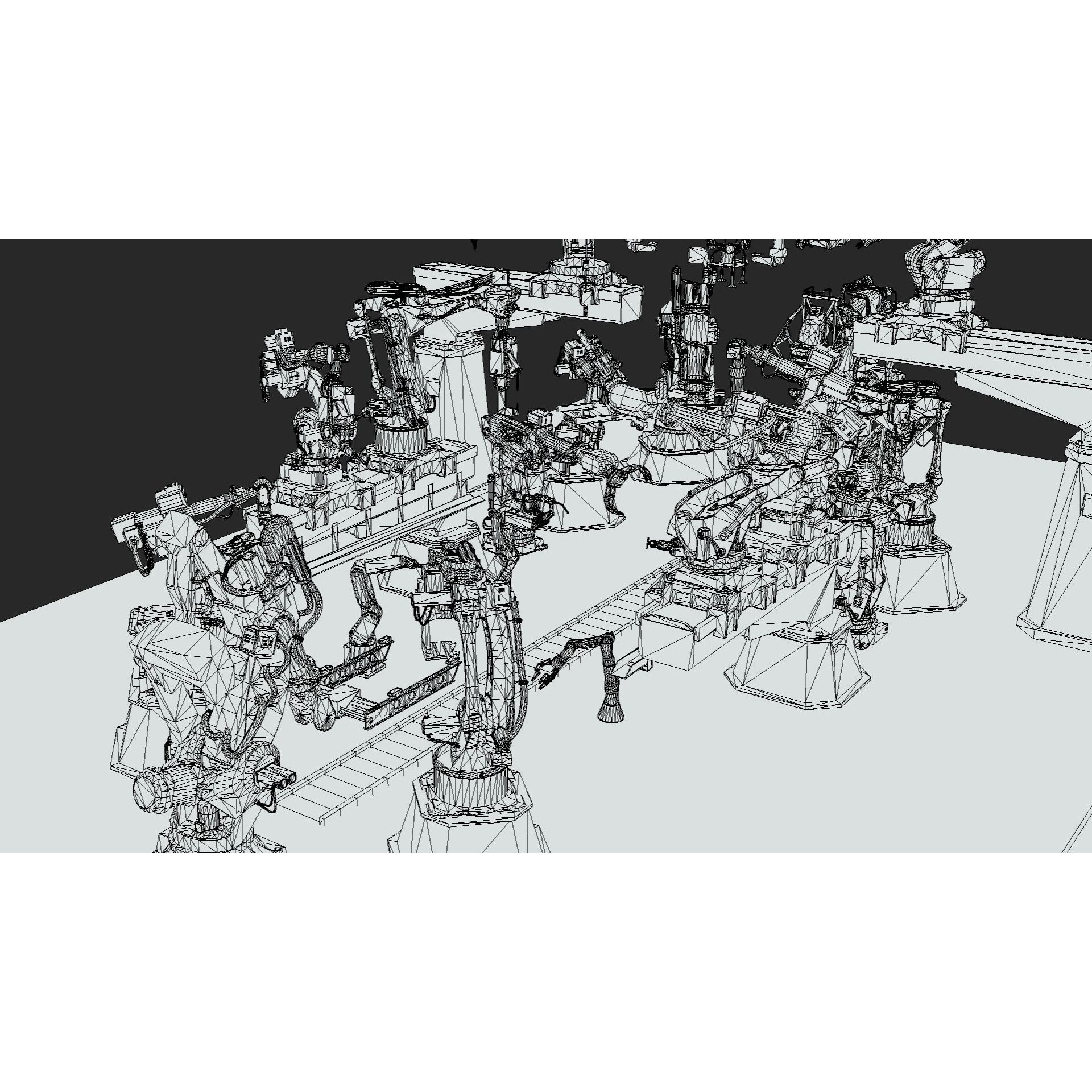 Industrial Robot Pack - Low-Poly Game-Ready 3D Model - View 3