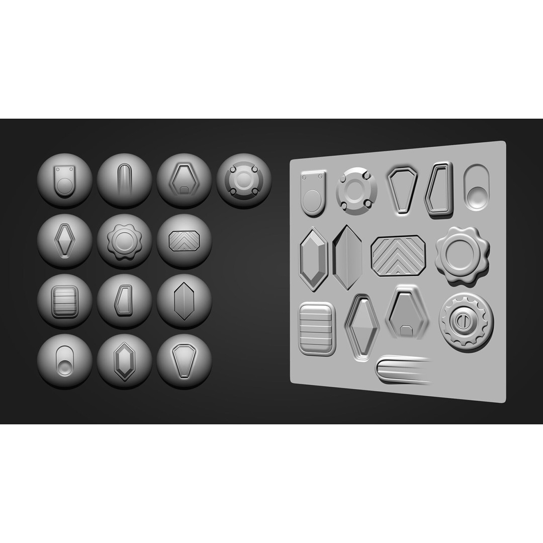 Hard Surface Alpha Brush 3D Model – 111 High-Quality Alphas, ZBrush - View 12